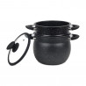 Cuptor cu aburi Royalty Line RL-CP6LM, 20 cm, 6 litri, 3 bucăți, Finisaj marmură, Inducție, Negru