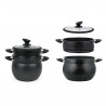 Cuptor cu aburi Royalty Line RL-CP6LM, 20 cm, 6 litri, 3 bucăți, Finisaj marmură, Inducție, Negru