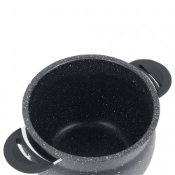 Cuptor cu aburi Royalty Line RL-CP6LM, 20 cm, 6 litri, 3 bucăți, Finisaj marmură, Inducție, Negru