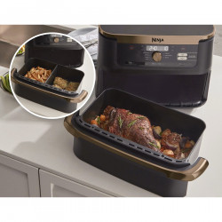 Frigider dublu cu aer cald Ninja AF500EUDBCP, 10,4 l, 7 programe, cronometru, zone independente, negru / cupru