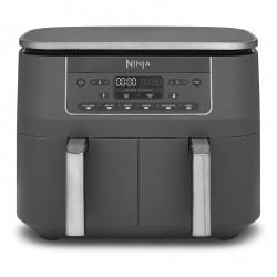 Friteuza dubla cu aer cald Ninja DZ300EU, 7,6 L, 6 programe, Timer, Zone independente, Gri