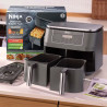 Friteuza dubla cu aer cald Ninja DZ300EU, 7,6 L, 6 programe, Timer, Zone independente, Gri