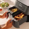Friteuza dubla cu aer cald Ninja DZ300EU, 7,6 L, 6 programe, Timer, Zone independente, Gri
