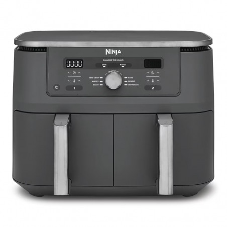 Friteuza dubla cu aer cald Ninja DZ400EU, 9.5 l, 6 programe, Timer, Zone independente, Gri