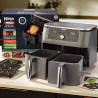 Friteuza dubla cu aer cald Ninja DZ400EU, 9.5 l, 6 programe, Timer, Zone independente, Gri