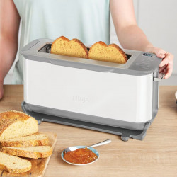 Prajitor de paine 3in1 Ninja ST200EUWH, 2400W, 7 programe, Control temperatură, Grill, Dezghetare, Reincalzire, Functionare orizontala, Alb