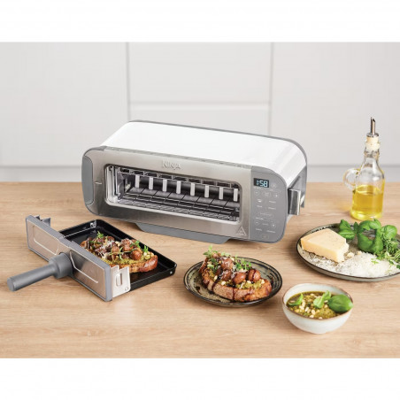 Prajitor de paine 3in1 Ninja ST200EUWH, 2400W, 7 programe, Control temperatură, Grill, Dezghetare, Reincalzire, Functionare orizontala, Alb