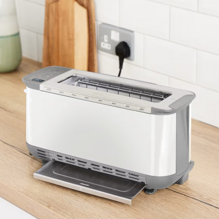 Prajitor de paine 3in1 Ninja ST200EUWH, 2400W, 7 programe, Control temperatură, Grill, Dezghetare, Reincalzire, Functionare orizontala, Alb