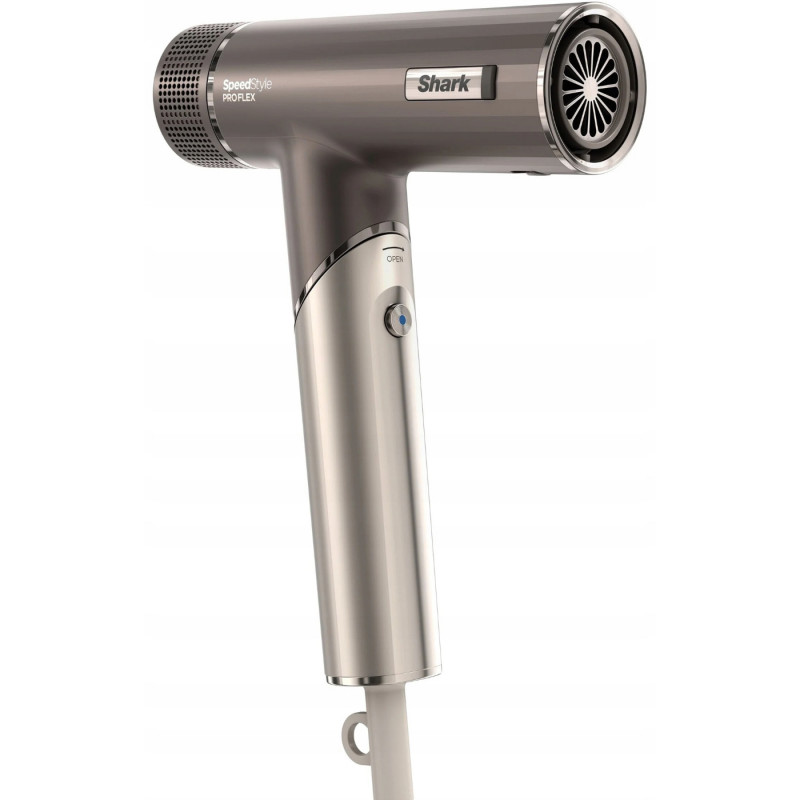 Uscator de par 4in1 Shark SpeedStyle Pro FLEX HD542EU, 1750W, 4 setari de temperatura, 3 viteze, Aer rece, Ionizare, Protectia scalpului, Mocha silver