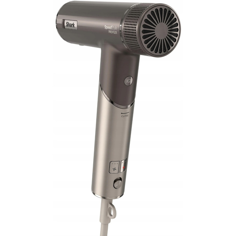 Uscator de par 4in1 Shark SpeedStyle Pro FLEX HD542EU, 1750W, 4 setari de temperatura, 3 viteze, Aer rece, Ionizare, Protectia scalpului, Mocha silver