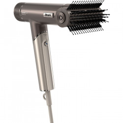 Uscator de par 4in1 Shark SpeedStyle Pro FLEX HD542EU, 1750W, 4 setari de temperatura, 3 viteze, Aer rece, Ionizare, Protectia scalpului, Mocha silver