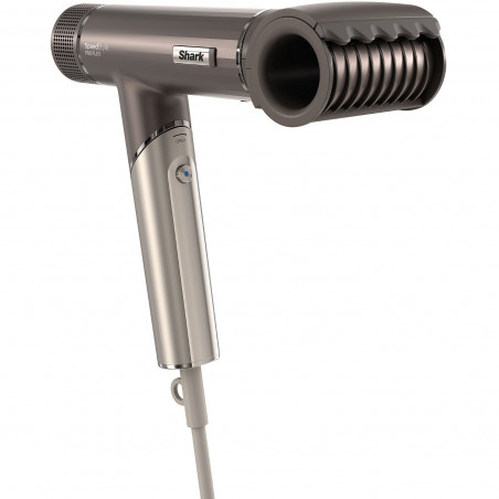 Uscator de par 4in1 Shark SpeedStyle Pro FLEX HD542EU, 1750W, 4 setari de temperatura, 3 viteze, Aer rece, Ionizare, Protectia scalpului, Mocha silver