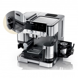 Espressor automat 3in1 Ninja Luxe Café Premier ES601EU, 1650W, 15 bar, 2 litri, Barista Assist, 4 moduri, 3 setari de temperatura, Inox/Negru