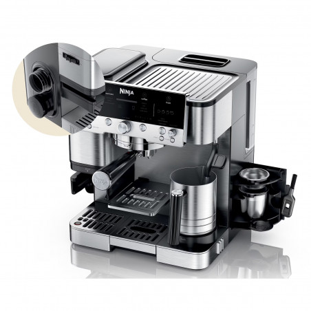 Espressor automat 3in1 Ninja Luxe Café Premier ES601EU, 1650W, 15 bar, 2 litri, Barista Assist, 4 moduri, 3 setari de temperatura, Inox/Negru