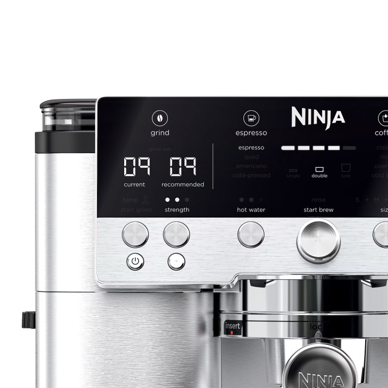 Espressor automat 3in1 Ninja Luxe Café Premier ES601EU, 1650W, 15 bar, 2 litri, Barista Assist, 4 moduri, 3 setari de temperatura, Inox/Negru