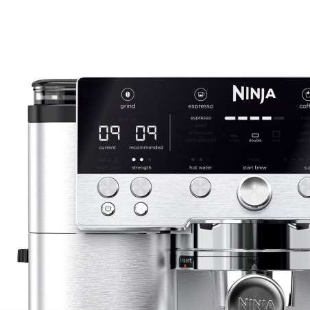 Espressor automat 3in1 Ninja Luxe Café Premier ES601EU, 1650W, 15 bar, 2 litri, Barista Assist, 4 moduri, 3 setari de temperatura, Inox/Negru