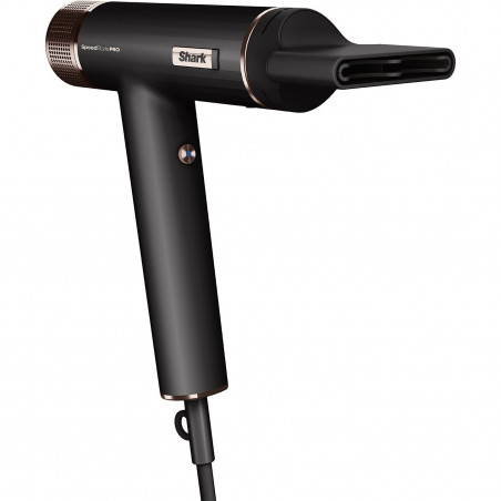 Uscător de păr Shark SpeedStyle Pro HD752EU, 1750W, 3 viteze, 4 setări de temperatură, Reglare automată a temperaturii și fluxului de aer, Ionizare, Cool Shot, 5 accesorii, Negru