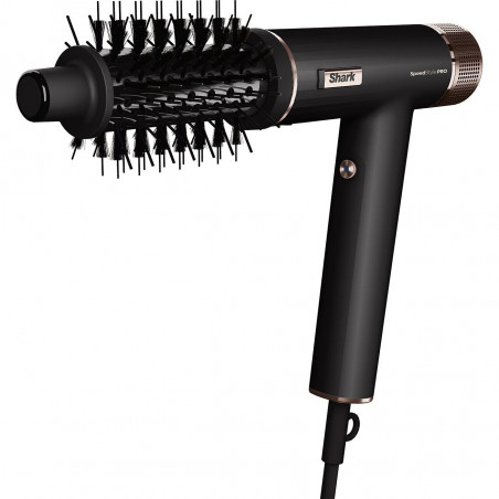 Uscător de păr Shark SpeedStyle Pro HD752EU, 1750W, 3 viteze, 4 setări de temperatură, Reglare automată a temperaturii și fluxului de aer, Ionizare, Cool Shot, 5 accesorii, Negru