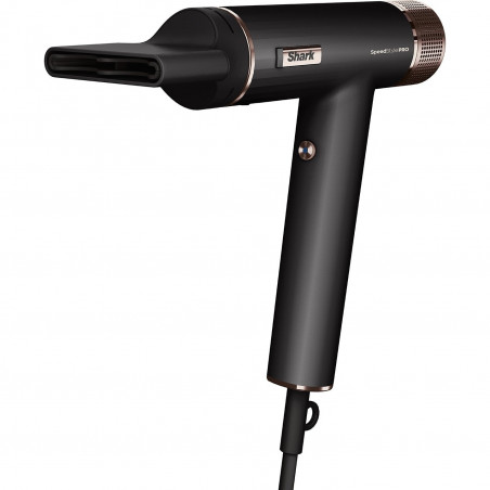 Uscător de păr Shark SpeedStyle Pro HD752EU, 1750W, 3 viteze, 4 setări de temperatură, Reglare automată a temperaturii și fluxului de aer, Ionizare, Cool Shot, 5 accesorii, Negru