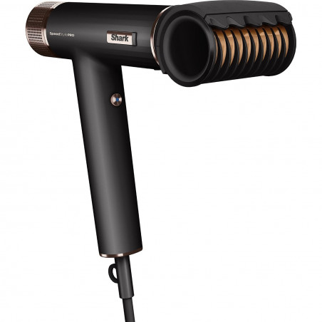 Uscător de păr Shark SpeedStyle Pro HD752EU, 1750W, 3 viteze, 4 setări de temperatură, Reglare automată a temperaturii și fluxului de aer, Ionizare, Cool Shot, 5 accesorii, Negru
