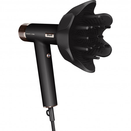 Uscător de păr Shark SpeedStyle Pro HD752EU, 1750W, 3 viteze, 4 setări de temperatură, Reglare automată a temperaturii și fluxului de aer, Ionizare, Cool Shot, 5 accesorii, Negru