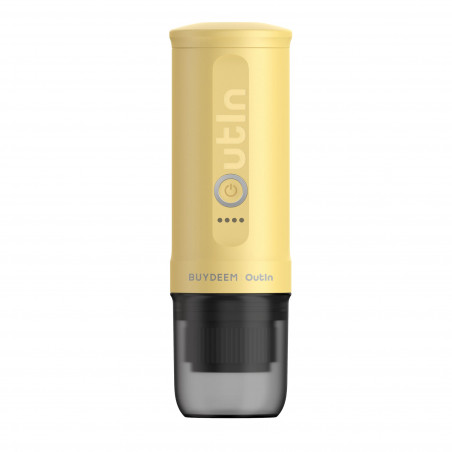 Espressor portabil BUYDEEM Outin Nano OTEM-01, 7500 mAh, 20 bar, 50 ml, 12/24V, Incarcare USB Type-C, Cafea macinata si capsule, Galben