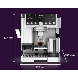 Espressor automat Ninja Luxe Café Pro TES701EU 3 în 1, 1650W, 15 bar, Boabe de cafea 250 g, 2 l, Barista Assist, 5 setări pentru spuma, 9 tipuri de espresso, Inox