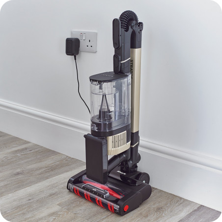 Aspirator vertical Shark Stratos True Pet Flexology IZ400EUT, 309W, 0.7L, 60 min autonomie, Clean Sense IQ, Pet Pro, LED, Powerfins, Gri inchis/Crem