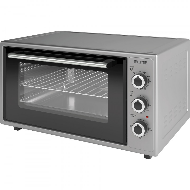 Elite EMO-48300G mini cuptor, 2000W, 48 l, 3 funcții, Sticlă dublă, Încălzire ascunsă, Termostat, Timer, Gri