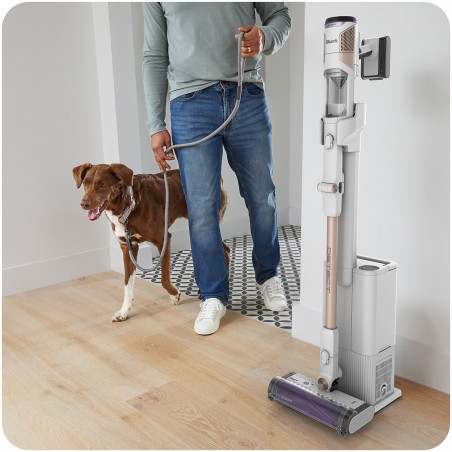 Aspirator vertical Shark IW3612EUT, 240W, 0.42 l, 3 moduri, 3 trepte, 3 atasamente, Afisaj LED, Senzori pentru detectarea murdăriei invizibile, Autonomie pana la 60 min, Alb/Galben