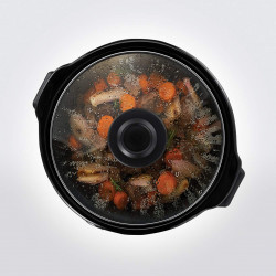 Russell Hobbs Compact Home Slow Cooker 25570-56, 145W, 2L, 3 setări de temperatură, vase ceramice, fără BPA și PFAS, negru/inox