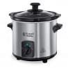 Russell Hobbs Compact Home Slow Cooker 25570-56, 145W, 2L, 3 setări de temperatură, vase ceramice, fără BPA și PFAS, negru/inox
