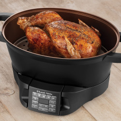 Russell Hobbs Good-to-Go Multicooker 28270-56, 750W, 6.5L, 8 programe, Cronometru, Mânere reci, 59% mai eficient energetic, Ușor de curățat, Negru