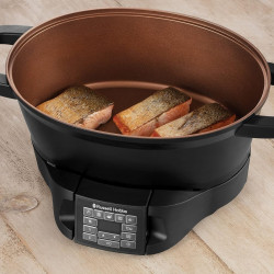 Russell Hobbs Good-to-Go Multicooker 28270-56, 750W, 6.5L, 8 programe, Cronometru, Mânere reci, 59% mai eficient energetic, Ușor de curățat, Negru