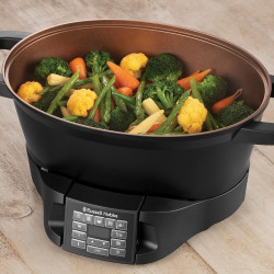 Russell Hobbs Good-to-Go Multicooker 28270-56, 750W, 6.5L, 8 programe, Cronometru, Mânere reci, 59% mai eficient energetic, Ușor de curățat, Negru