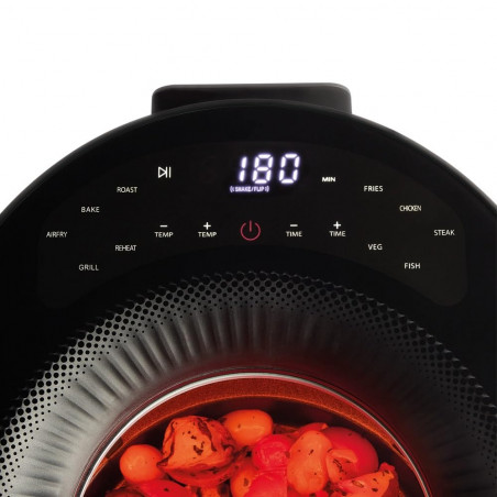 Friteuza cu aer cald Russell Hobbs SatisFry Panoramic 27420-56, 1650W, 5.5 l, 10 programe, Afisaj digital cu LED-uri, Termostat, Timer, Negru