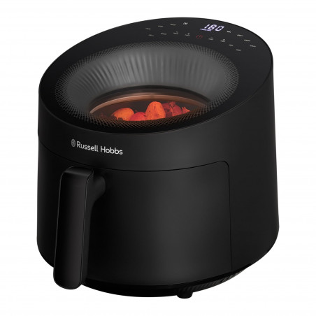 Friteuza cu aer cald Russell Hobbs SatisFry Panoramic 27420-56, 1650W, 5.5 l, 10 programe, Afisaj digital cu LED-uri, Termostat, Timer, Negru