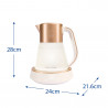 Russell Hobbs Calm Kettle 27450-70, 2400W, 1,7 l, 40-100°C, Fierbere silențioasă, butoane tactile, alerte sonore, 6 culori schimbătoare, Protect, fără BPA și PFAS, alb/dorat