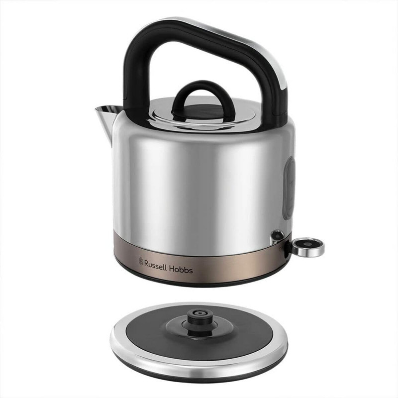 Fierbător electric Russell Hobbs Distinctions Titanium 26422-70, 2400W, 1,5 l, Fierbere rapidă, Filtru lavabil anti-calcar, Baza 360°, Protecție, Inox/Titaniu