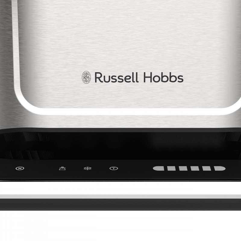 Prajitor de paine Russell Hobbs Attentiv 26210-56, 1640W, 2 felii, 6 trepte, Centrare, Control tactil, LED, Depozitare, Fara BPA si PFAS, Inox/Negru