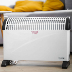 Convector electric Rosberg R51974A, 2000W, 3 trepte, Termostat, Alb