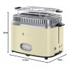 Prajitor de paine Russell Hobbs Retro Vintage Cream 21682-56, 1300W, 2 felii, 6 trepte, Indicator retro, Lift & Look, Quick Toast, Cream/Inox
