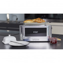 Russell Hobbs Elegance Toaster 23380-56, 1420W, 2 fileuri, 6 grade, Lift & Look, Inox/negrit