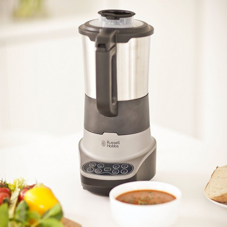 Russell Hobbs Soup & Blend 21480-56, 1200W, 1.75L, încălzire, 8 programe, alarmă sonoră, sistem de siguranță, menținere căldură, negru/Inox