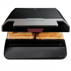 Sandwich Toaster Russell Hobbs Creations 26800-56, 750W, 4 felii, Placi neaderente, Incalzire rapida, Indicatoare, Negru/Inox