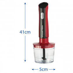 Blender 3 în 1 Russel Hobbs Desire 27140-56, 500W, 600+500 ml, 2 viteze + puls, Otel inoxidabil, Fara BPA, Rosu