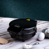 Aparat de facut vafe Bubble Waffle Rosberg R51442H, 1000W, Placi antiaderente, Negru
