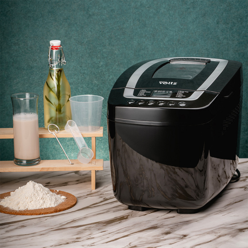 Masina de facut paine Oliver Voltz OV51446B, 800W, 12 programe, Afisaj LCD, Timer, Negru.