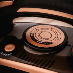 Fier de calcat Oliver Voltz OV51050I, 3000W, 420 ml, Ceramic, Oprire automata, Abur, Negru/auriu