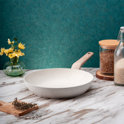 Cratiță Voltz Nice OV54419E28, 28x5.5 cm, Finisaj marmură, Inducție, Cream melange